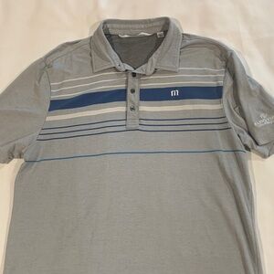 Travis Mathew Gray and Blue Polo Shirt